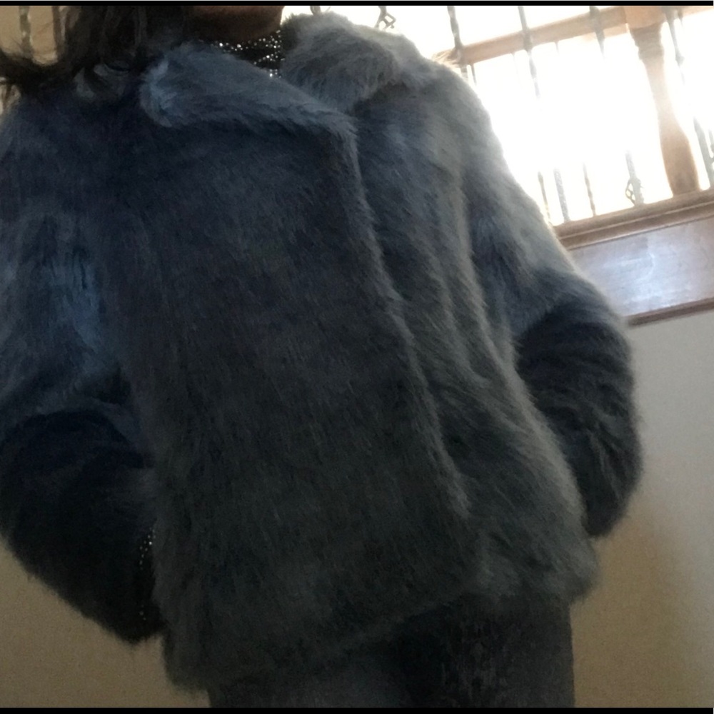 Blue Luxe Faux fur Jacket - Picture 4 of 6